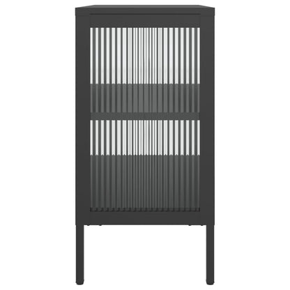 Skænk Sort 70x35x70 cm Glas og Stål