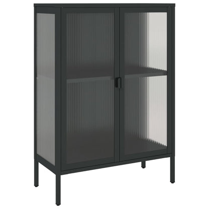 Skænk Sort 75x35x105 cm Glas og Stål