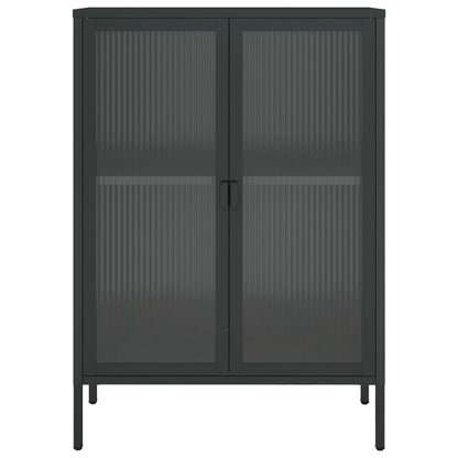 Skænk Sort 75x35x105 cm Glas og Stål