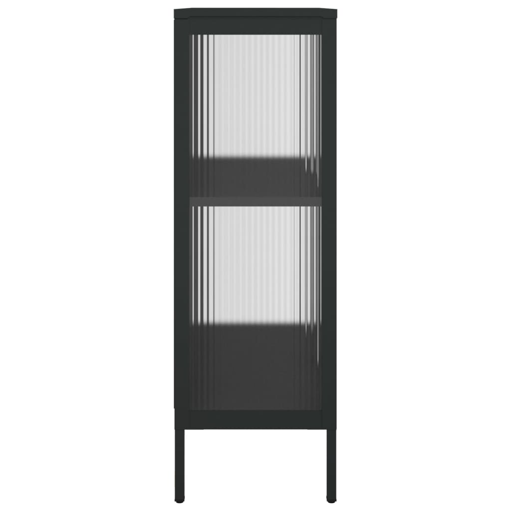 Skænk Sort 75x35x105 cm Glas og Stål