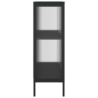Skænk Sort 75x35x105 cm Glas og Stål