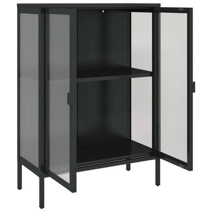 Skænk Sort 75x35x105 cm Glas og Stål