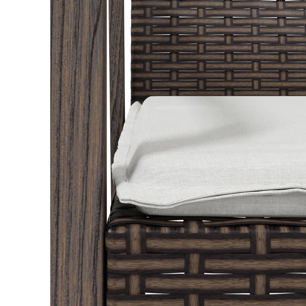 Havestole med hynder 2 stk Brun 56,5x57x83 cm Polyrattan