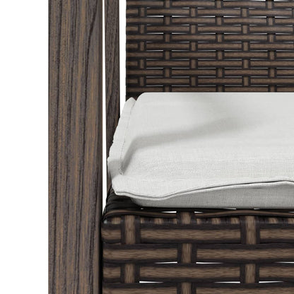 Havestole med hynder 2 stk Brun 56,5x57x83 cm Polyrattan