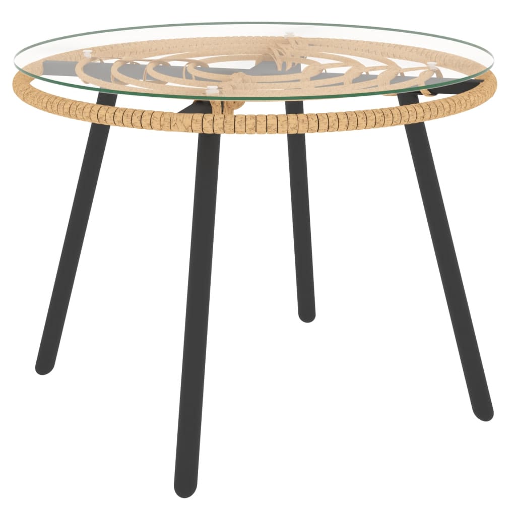 3-tlg. Garten-Lounge-Set mit Kissen Dunkelgrau Poly Rattan