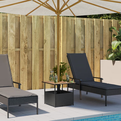 Havebord med Paraplyhul Sort 55x55x46,5 cm Poly Rattan