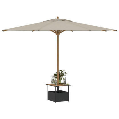Havebord med Paraplyhul Sort 55x55x46,5 cm Poly Rattan