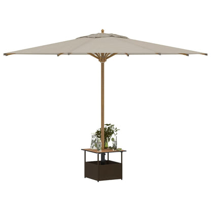 Havebord med Paraplyhul Brun 55x55x46,5 cm Poly Rattan