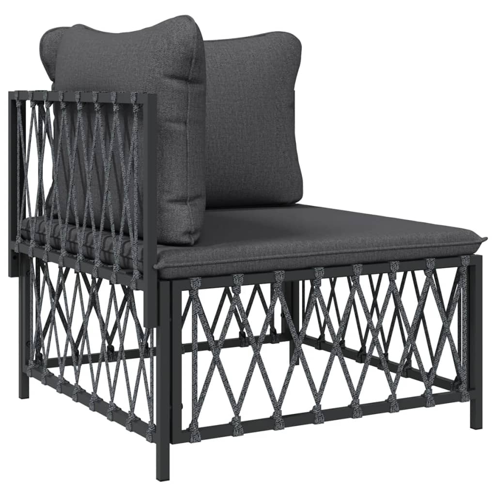 Garten-Ecksofa mit Kissen Anthrazit Gewebe