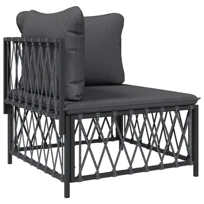 Garten-Ecksofa mit Kissen Anthrazit Gewebe