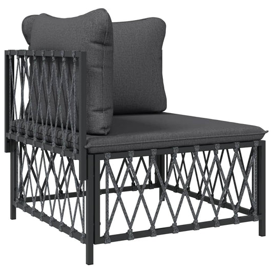 Garten-Ecksofa mit Kissen Anthrazit Gewebe