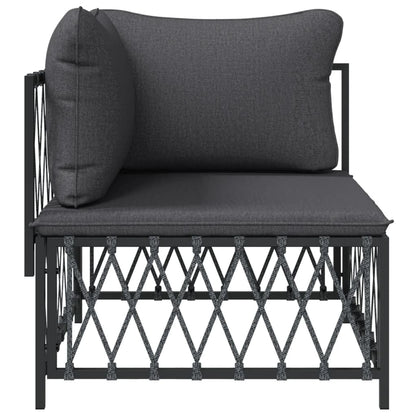 Garten-Ecksofa mit Kissen Anthrazit Gewebe
