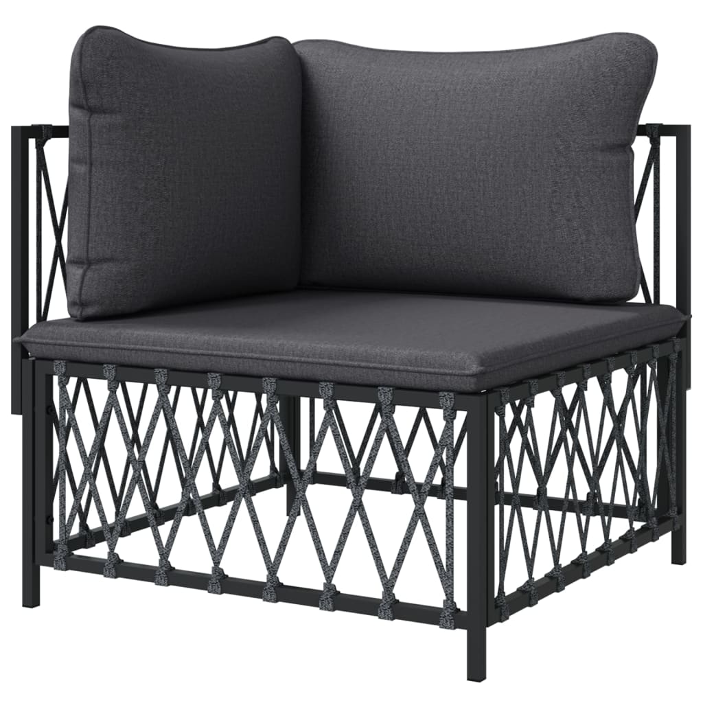 Garten-Ecksofa mit Kissen Anthrazit Gewebe