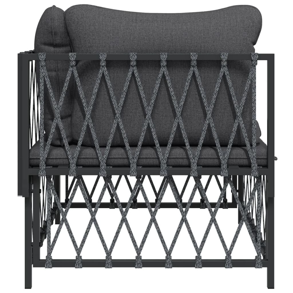 Garten-Ecksofa mit Kissen Anthrazit Gewebe