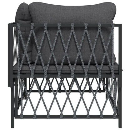 Garten-Ecksofa mit Kissen Anthrazit Gewebe