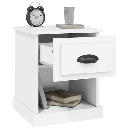 Sengeborde 2 stk Hvidt 39x39x47,5 cm træmateriale