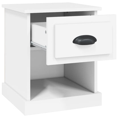 Sengeborde 2 stk Hvidt 39x39x47,5 cm træmateriale