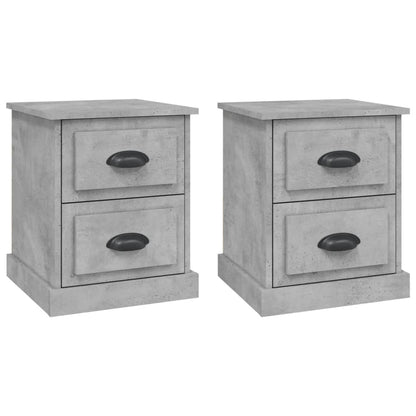 Nachttische 2 Stk. Betongrau 39x39x47,5 cm Holzwerkstoff