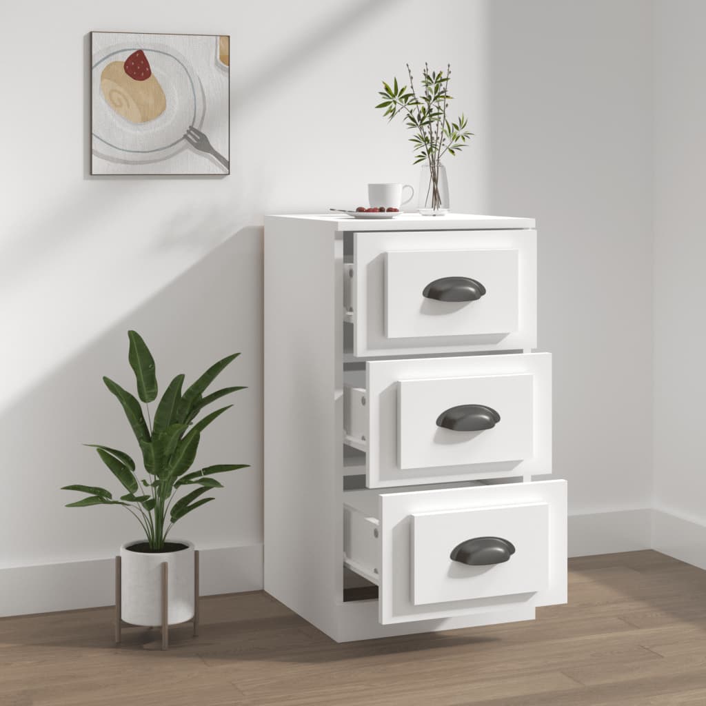 Skænk Hvid 36x35,5x67,5 cm Træ Materiale