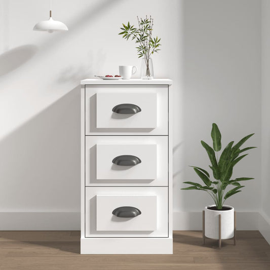 Skænk Hvid 36x35,5x67,5 cm Træ Materiale