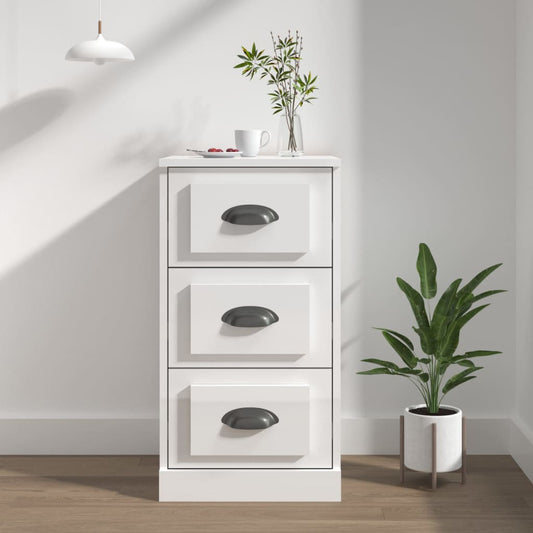 Skænk Højglans Hvid 36x35,5x67,5 cm Træmateriale