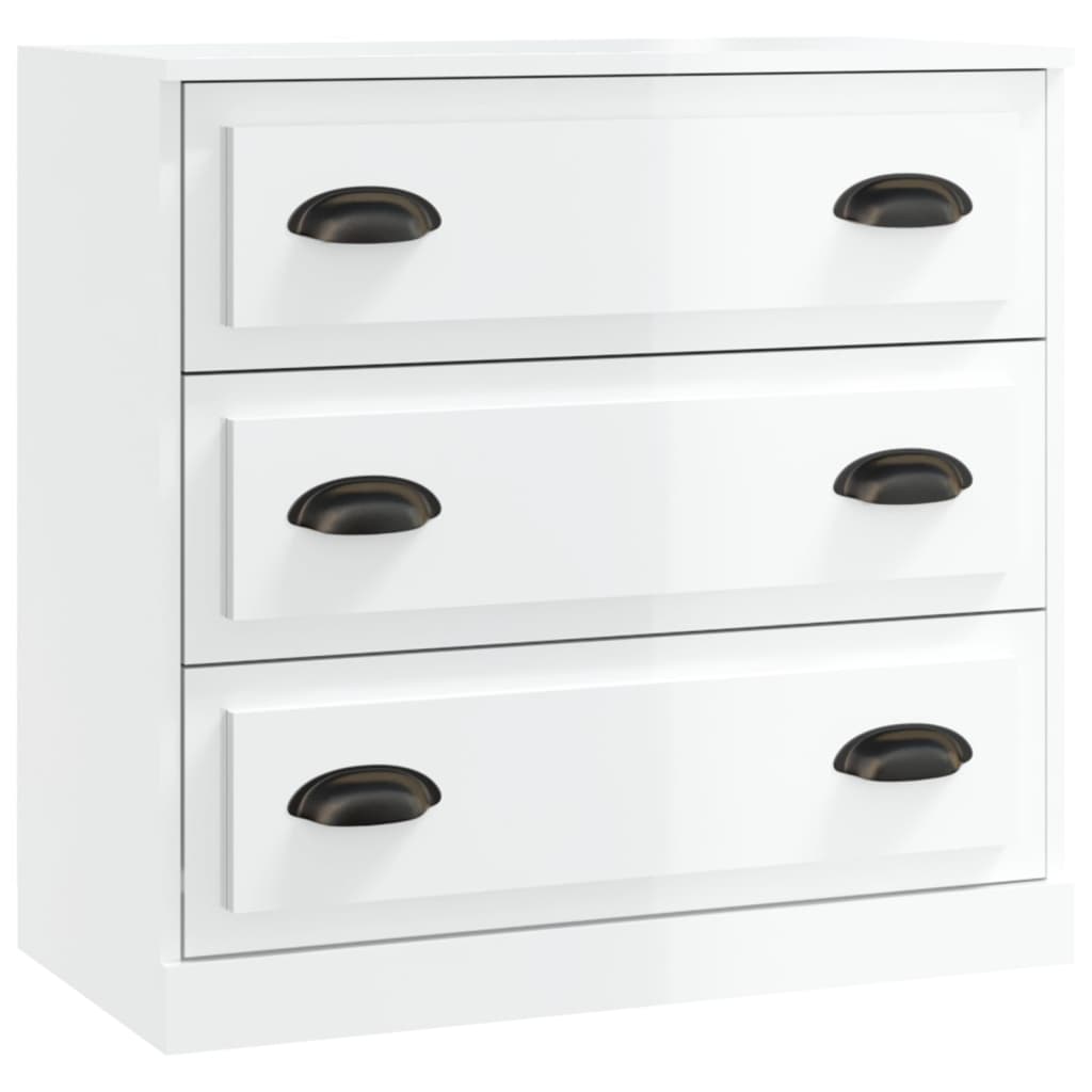Skænk Højglans Hvid 70x35,5x67,5 cm Træmateriale
