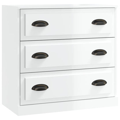 Skænk Højglans Hvid 70x35,5x67,5 cm Træmateriale