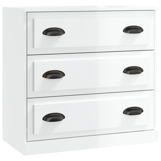 Skænk Højglans Hvid 70x35,5x67,5 cm Træmateriale