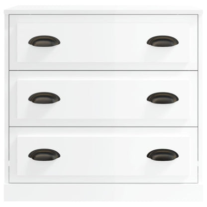 Skænk Højglans Hvid 70x35,5x67,5 cm Træmateriale