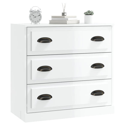 Skænk Højglans Hvid 70x35,5x67,5 cm Træmateriale