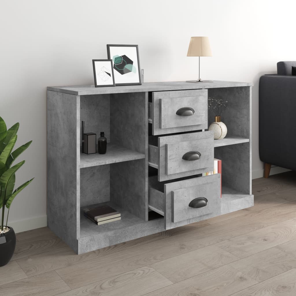Skænk Beton Grå 104,5x35,5x67,5 cm Træ Materiale