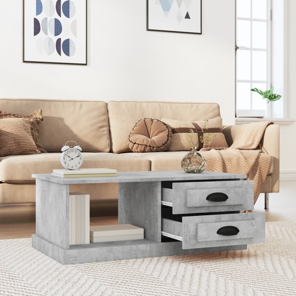 Couchtisch Betongrau 90x50x35 cm Holzwerkstoff