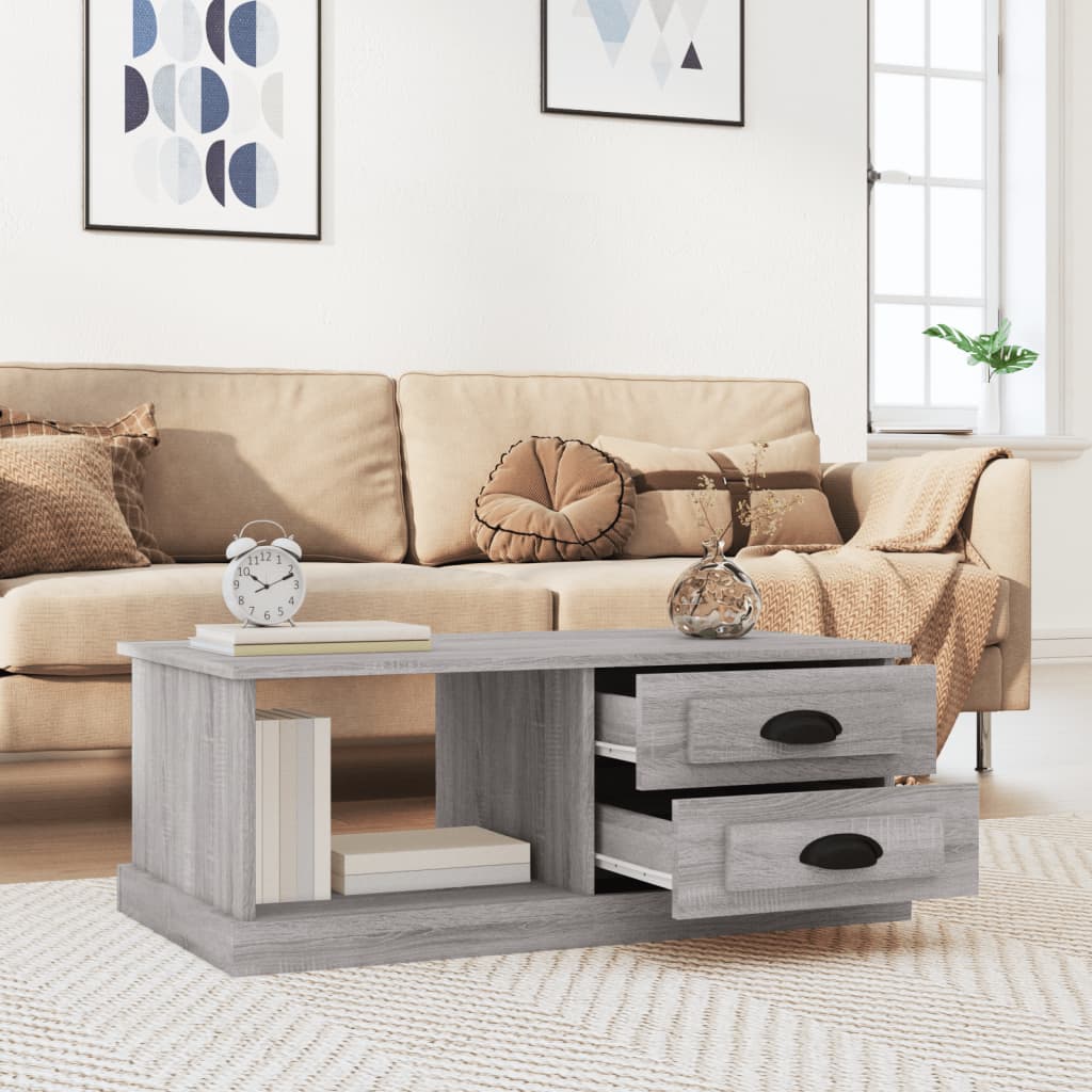 Couchtisch Grau Sonoma 90x50x35 cm Holzwerkstoff