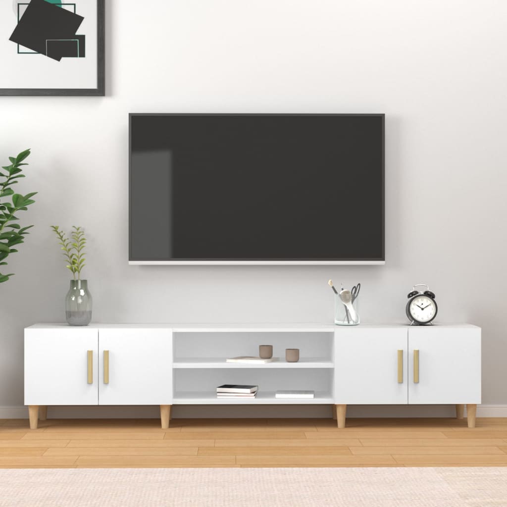 TV-skab Hvid 180x31,5x40 cm Træ Materiale