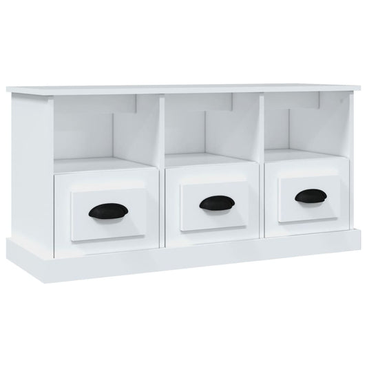TV-skab Hvid 100x35x50 cm Træ Materiale
