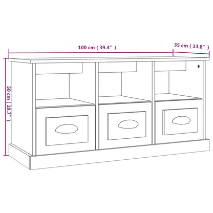 TV-Schrank Weiß 100x35x50 cm Holzwerkstoff