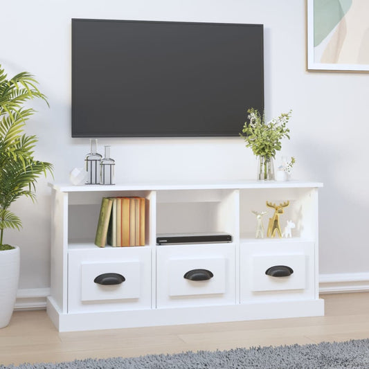 TV-skab Hvid 100x35x50 cm Træ Materiale