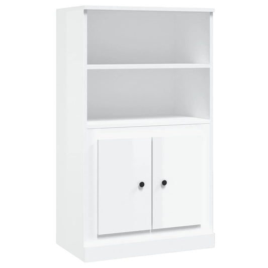 Highboard Højglans Hvid 60x35,5x103,5 cm Træmateriale