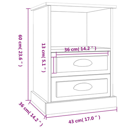 Nachttische 2 Stk. Braun Eichen-Optik 43x36x60 cm