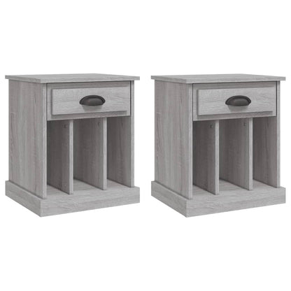 Nachttische 2 Stk. Grau Sonoma 43x36x50 cm