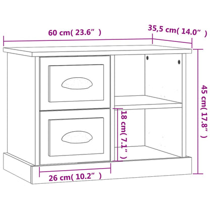 Sengebord brun eg look 60x35,5x45 cm