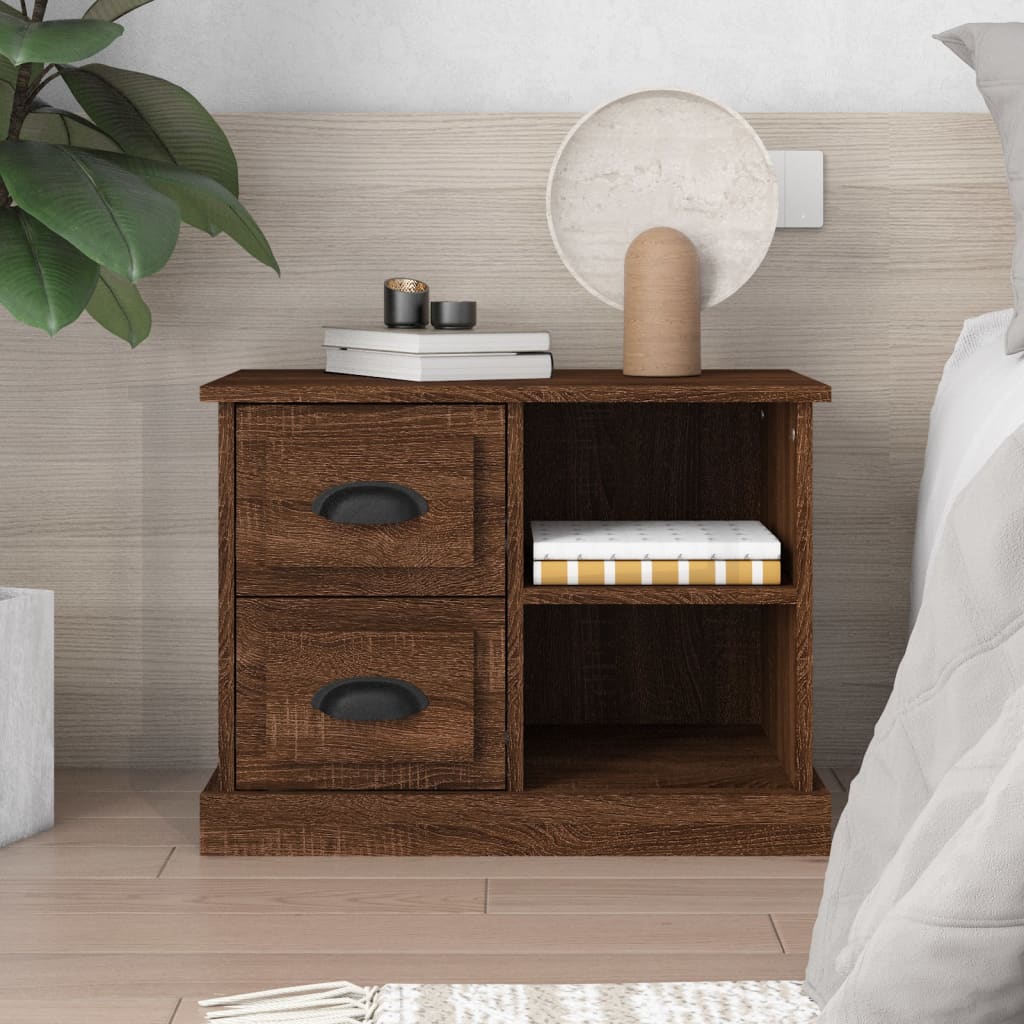 Sengebord brun eg look 60x35,5x45 cm
