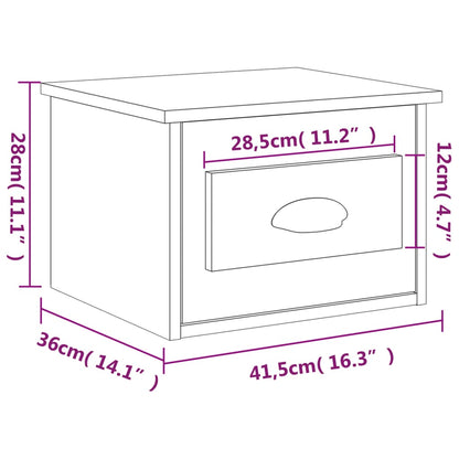 Wand-Nachttische 2 Stk. Sonoma-Eiche 41,5x36x28 cm