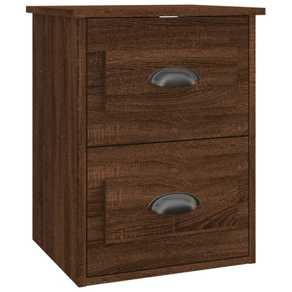 Væghængte sengeborde 2 stk brun eg look 41,5x36x53 cm