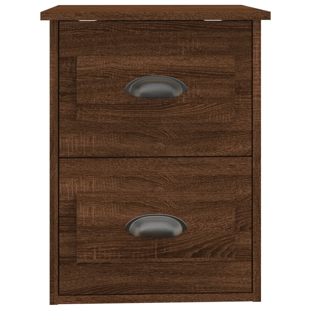 Væghængte sengeborde 2 stk brun eg look 41,5x36x53 cm