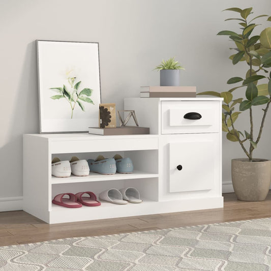 Skoskab Hvid 100x42x60 cm Træ Materiale