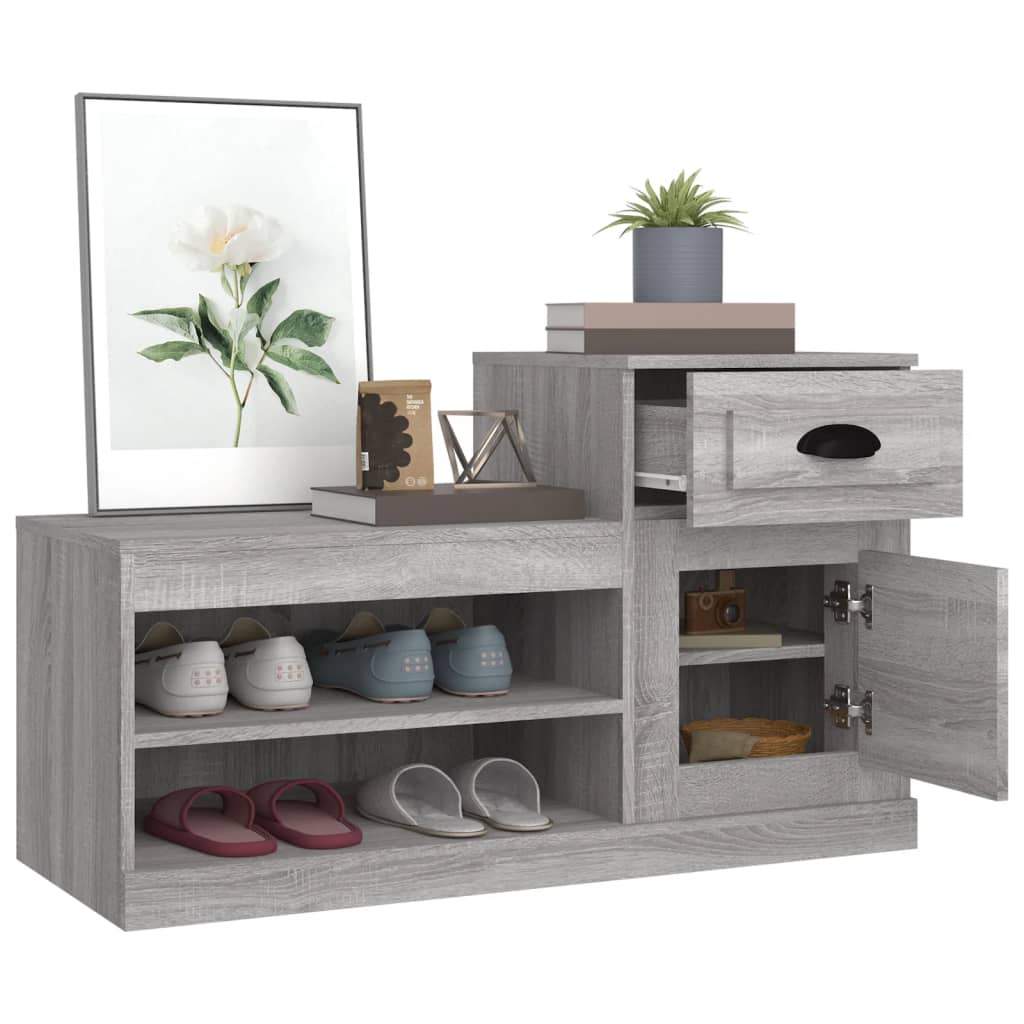 Skoskab Grå Sonoma 100x42x60 cm Træmateriale