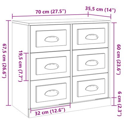Sideboard Betongrau 70x35,5x67,5 cm Holzwerkstoff
