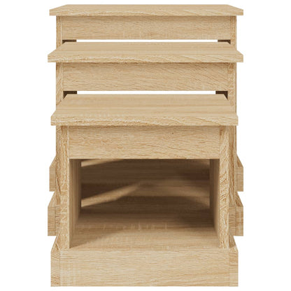 Couchtische 3 Stk. Sonoma-Eiche Holzwerkstoff
