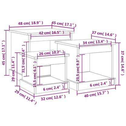 Couchtische 3 Stk. Braun Eichen-Optik Holzwerkstoff